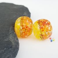 St Clements  Boho 50/50 Round Lampwork Bead Pair