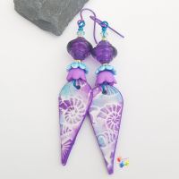 Purple Seashell Niobium Earrings (Hypo-Allergenic)