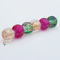Ruby Fields Glitter Trio Lampwork Beads