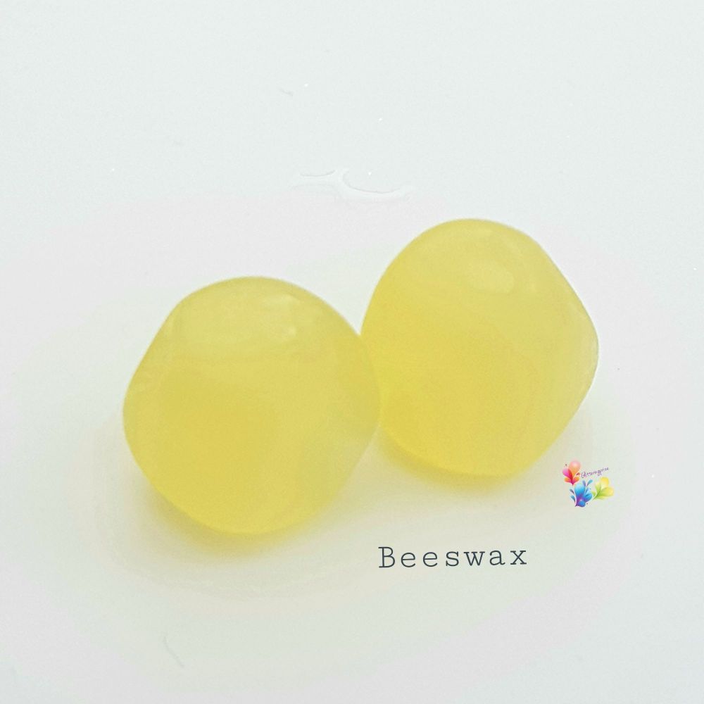 Frosted Beeswax Nugget Lampwork Bead Pair 