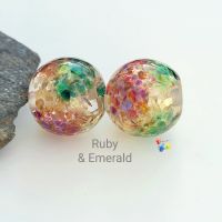 Ruby & Emerald Sparkle Round Pair