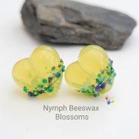Nymph Beeswax Blossom  Heart Lampwork Beads