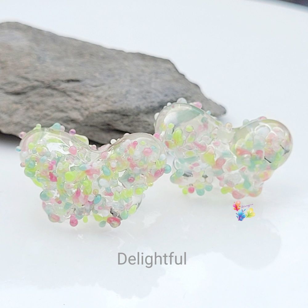 Delightful Butterflies  Small Lampwork Beads