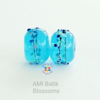AMI Batik Blossom Lampwork Bead Pair
