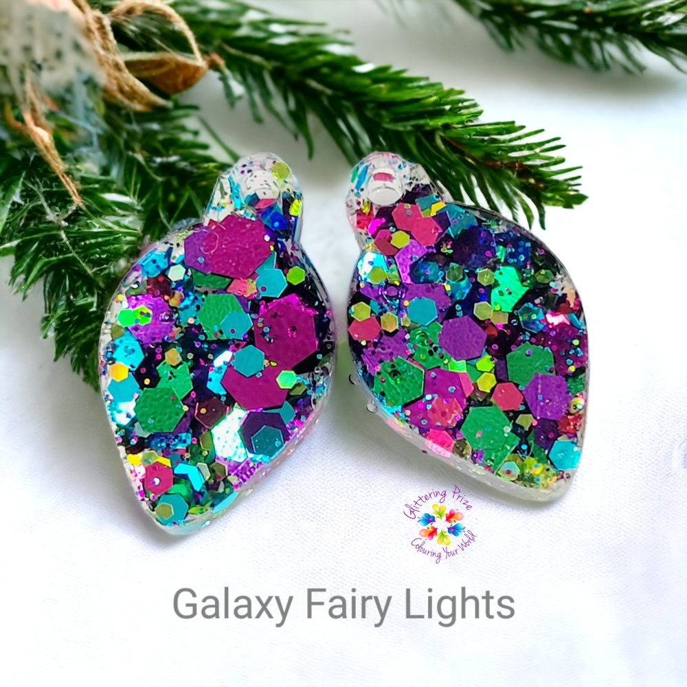 Galaxy Glitter & Resin Fairy Light Pair