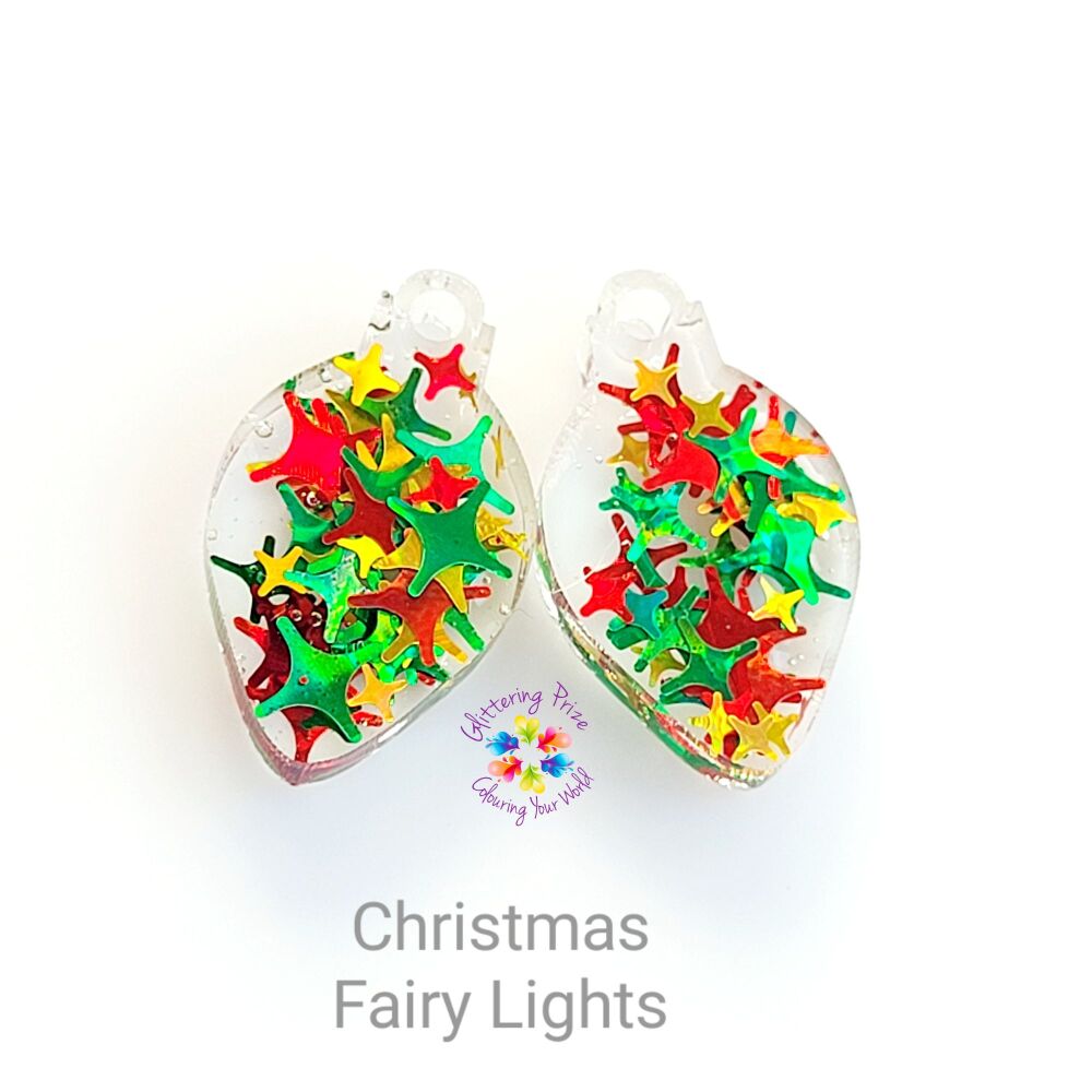 Christmas  Lights  Glitter & Resin Fairy Light Pair