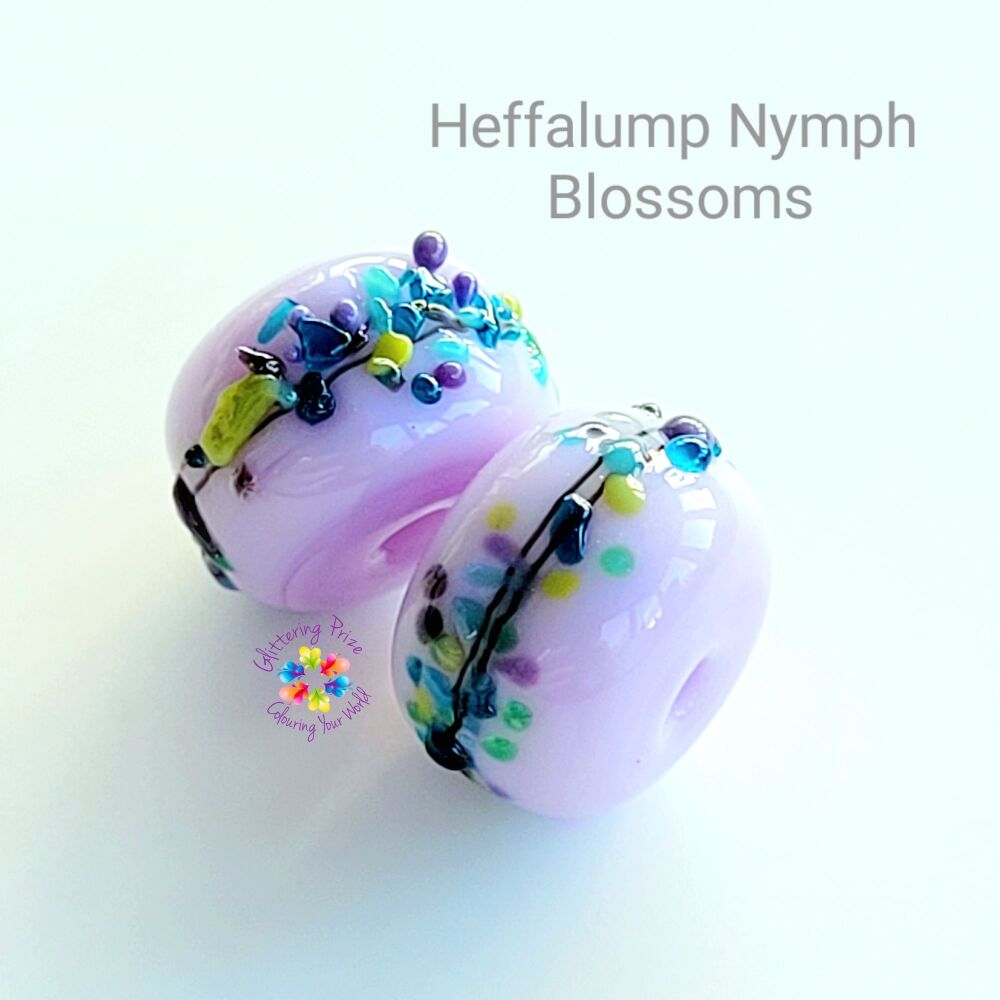 Heffalump Nymph Blossom Lampwork Bead Pair