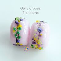 Gelly Crocus Blossom Lampwork Bead Pair
