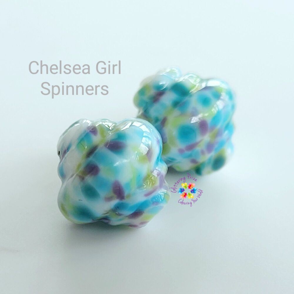 Chelsea Girl Lampwork Bead Spinner Pair