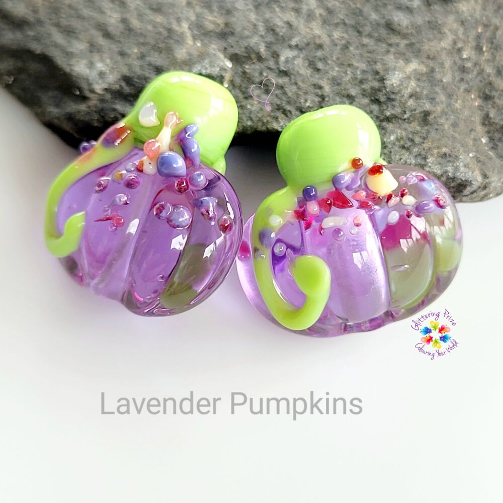 Pumpkin Bead Pair & Autumn & Fall Drops  Glittering Prize Glass – UK Lampwork Artist