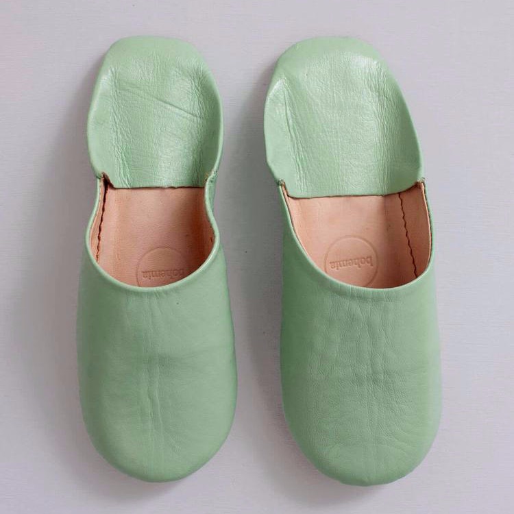 Babouche Slippers Sage L