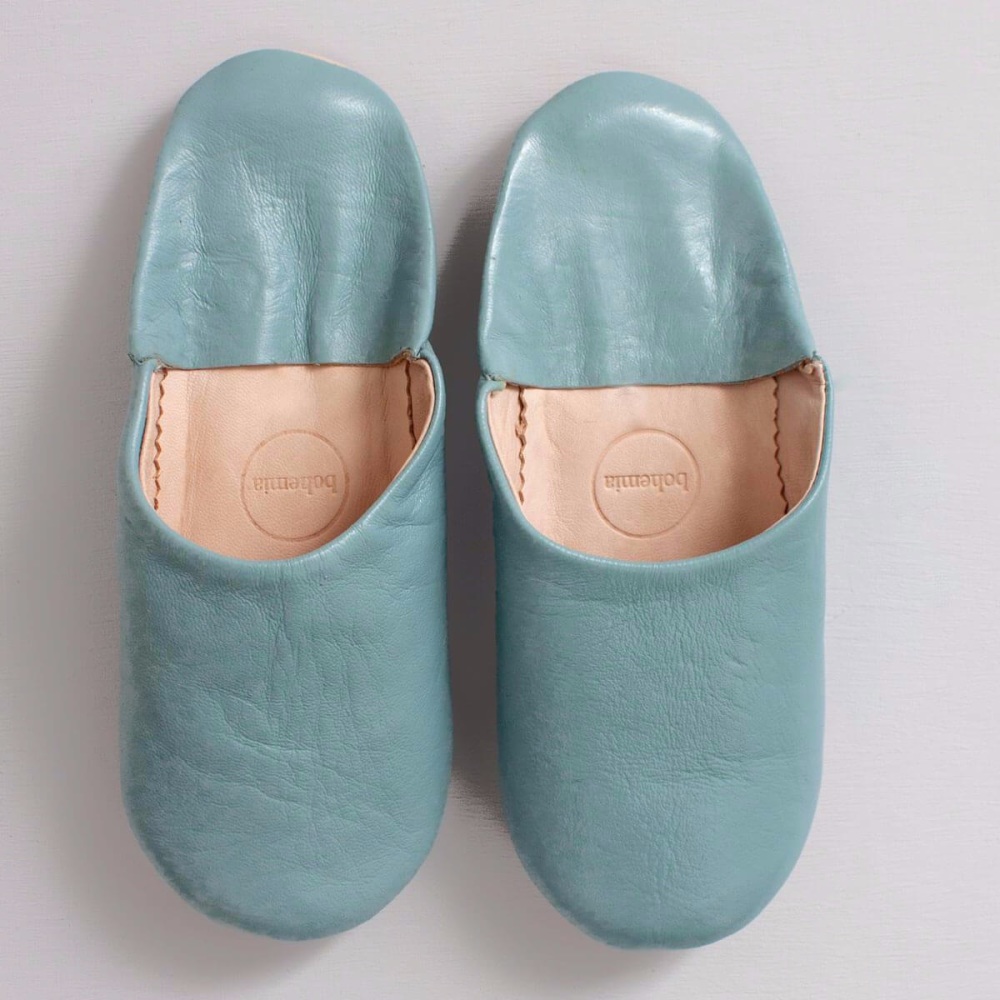 Babouche Slippers Pearl Grey L