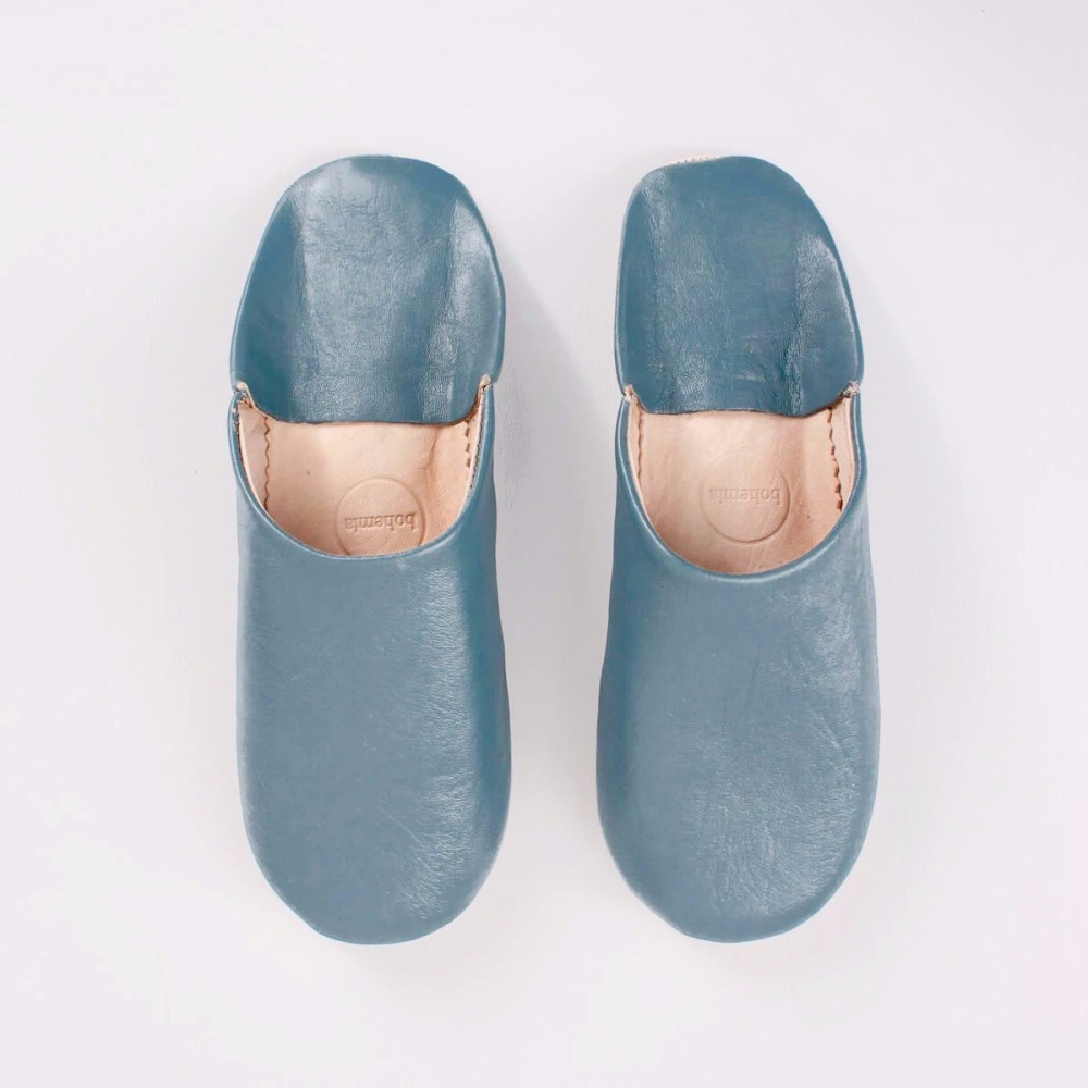 Babouche Slippers Blue Grey M