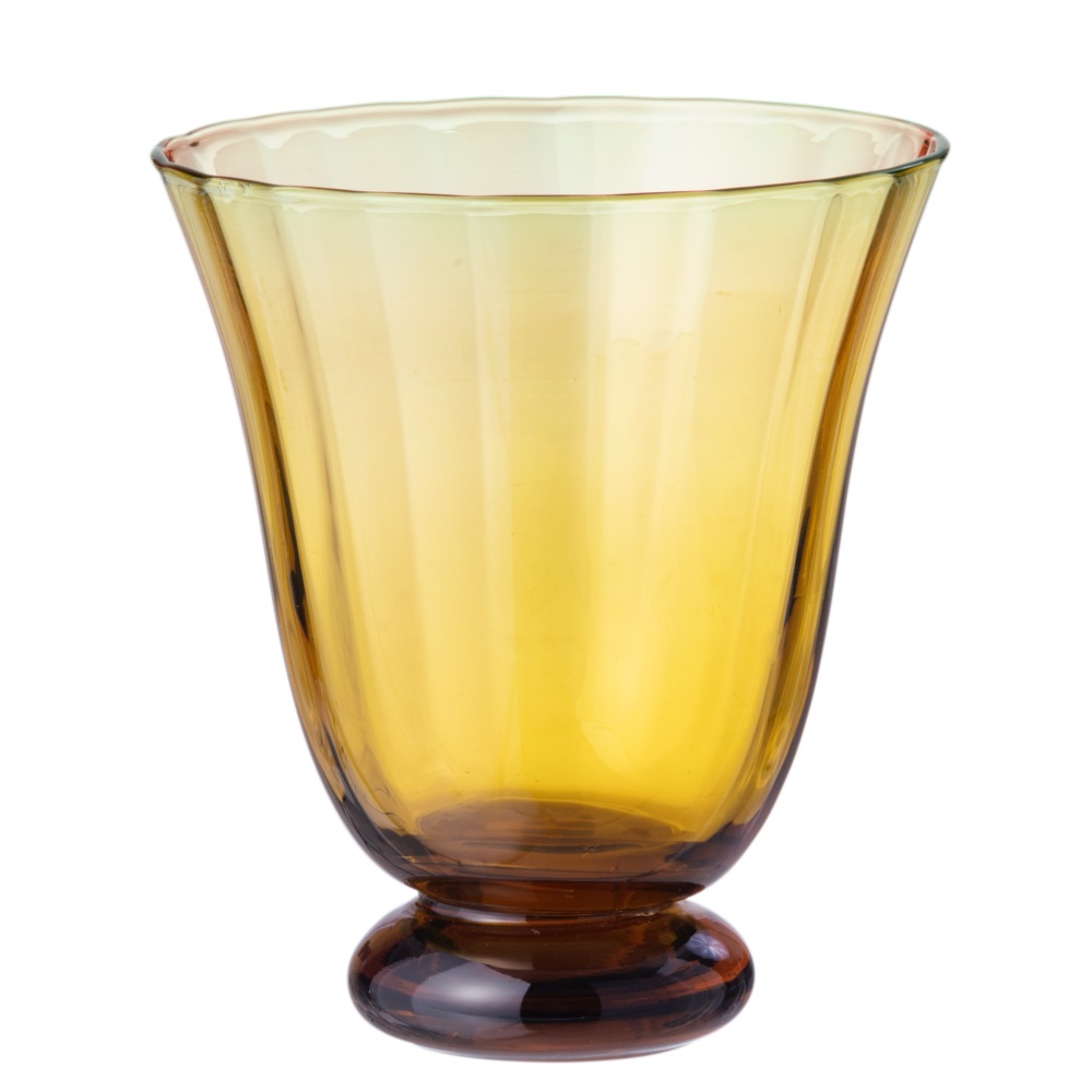 Trellis Water Glass Amber