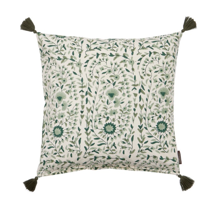 Blockprint Jade Cushion