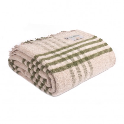 Hex Check Olive Throw