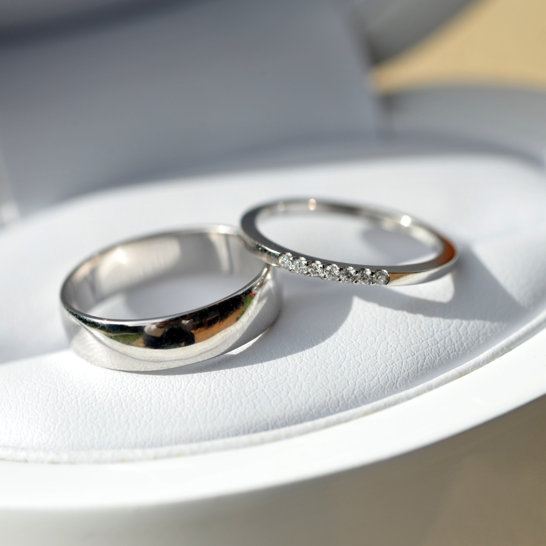 Wedding rings exchanged in love