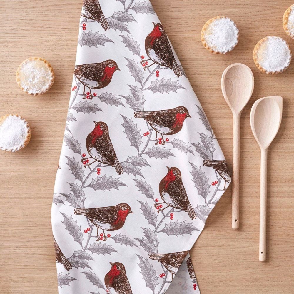TEA TOWEL - ROBIN & HOLLY