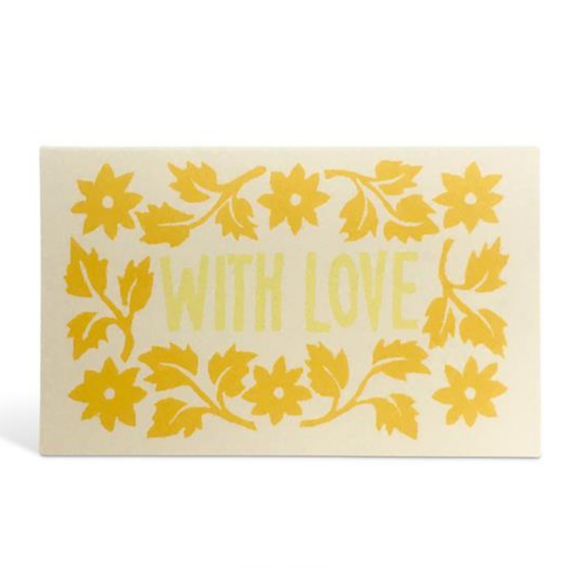 CARD PACK OF 6 MINIS - WITH LOVE YELLOW