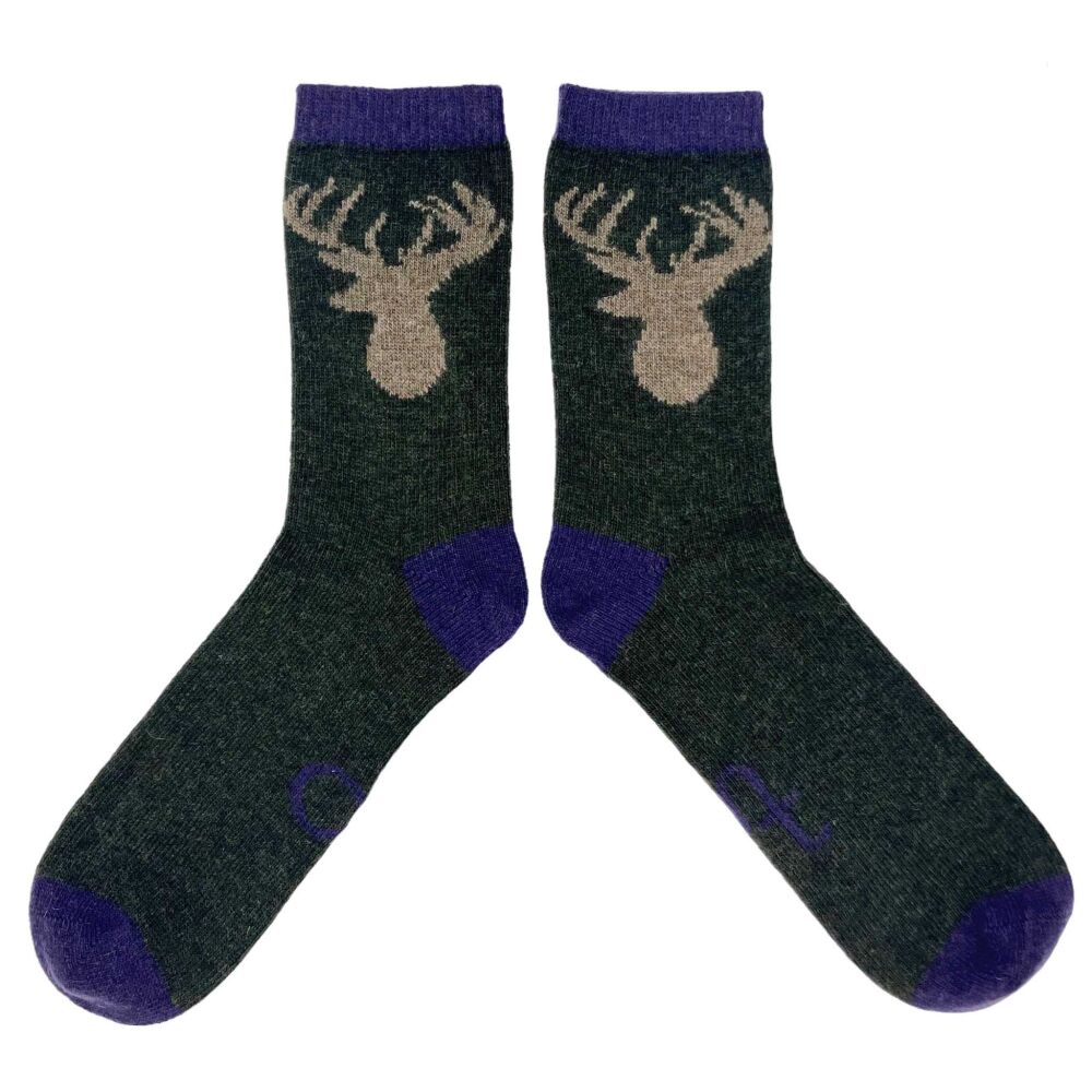LAMBSWOOL SOCKS (Size 8-11) STAG