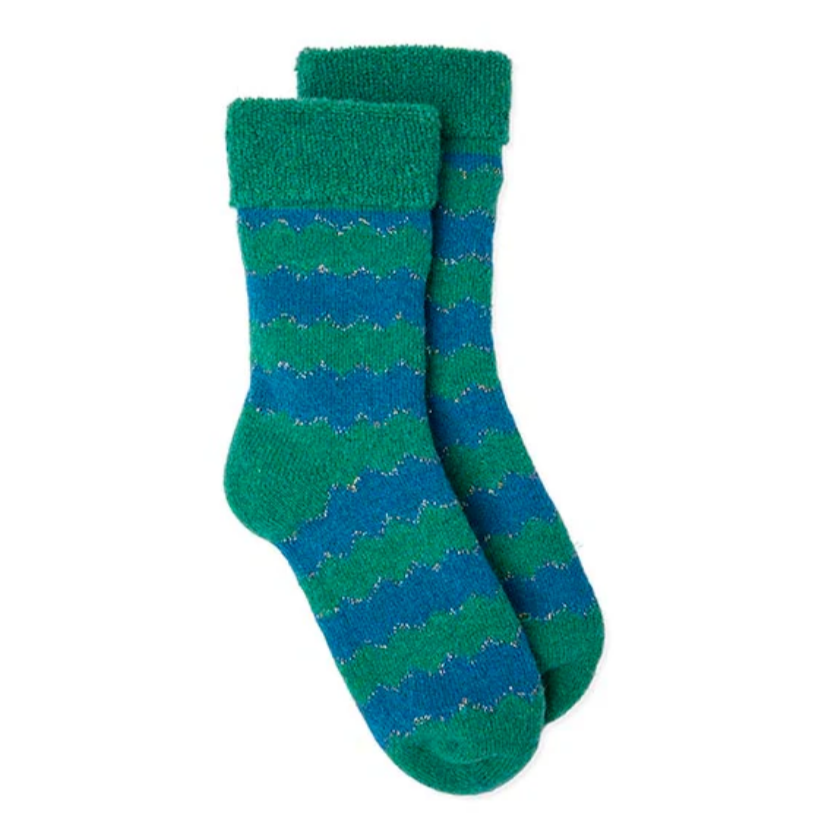 SLIPPER SOCKS (SIZE 4-8) GREEN