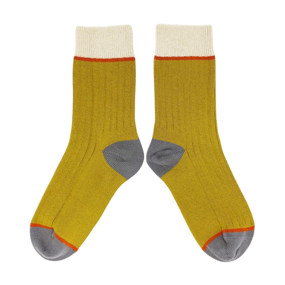 COTTON SOCKS (Size 4-7) MUSTARD RIB