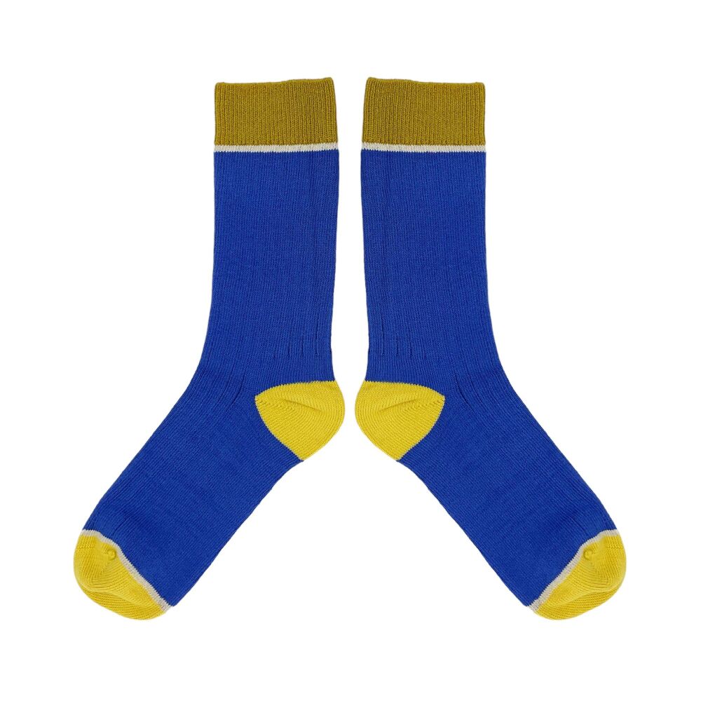 COTTON SOCKS (Size 4-7) BLUE RIB