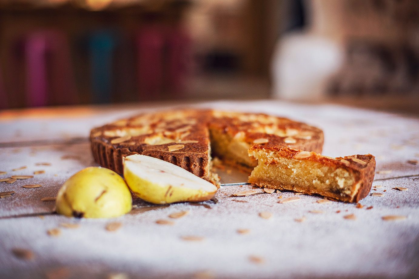 farm-kitchen-pear-and-almond-tart-retreat-catering