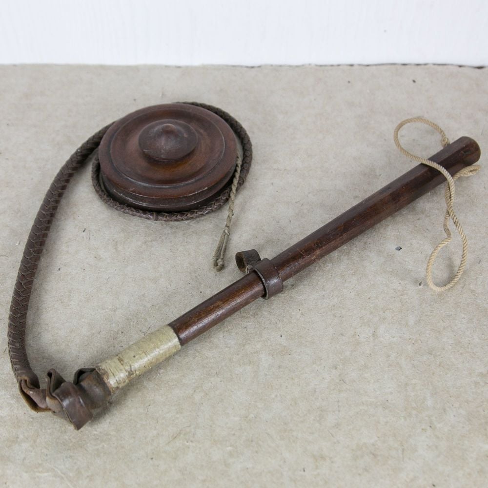 Vintage Military Whip with Original Whip Holder