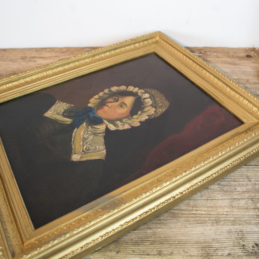 18th Century Oil Painting - Lady Wearing a Bonnet