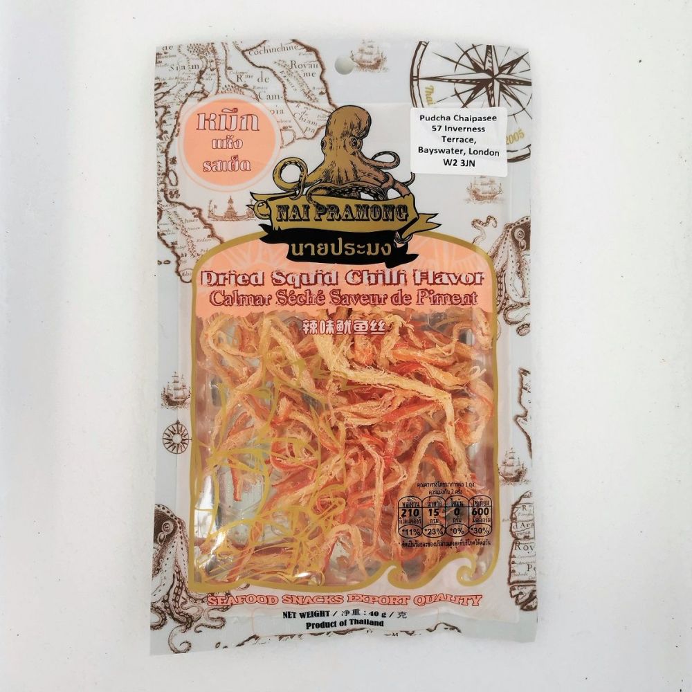 Nai Pramong Dried Squid Chilli Flavour 40g