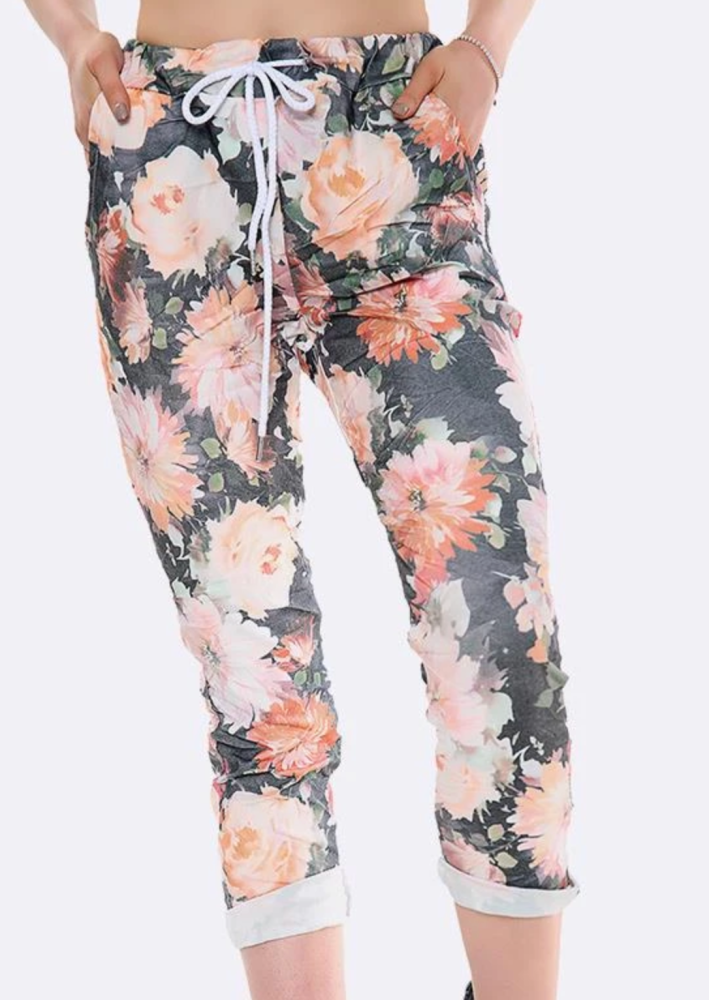 Charcoal Floral Magic Joggers