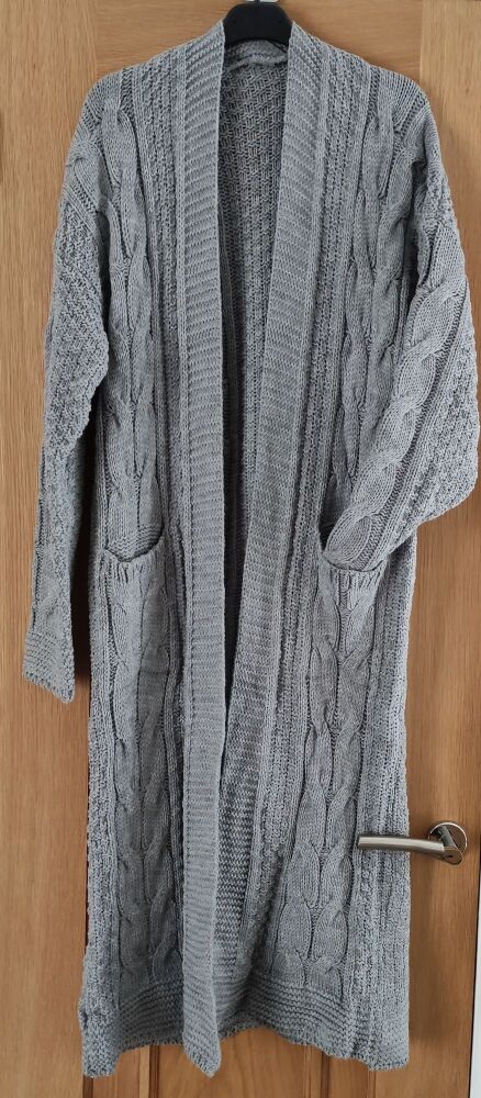 Long Line  Cable Knit Cardigan (Khaki, Charcoal and Black)