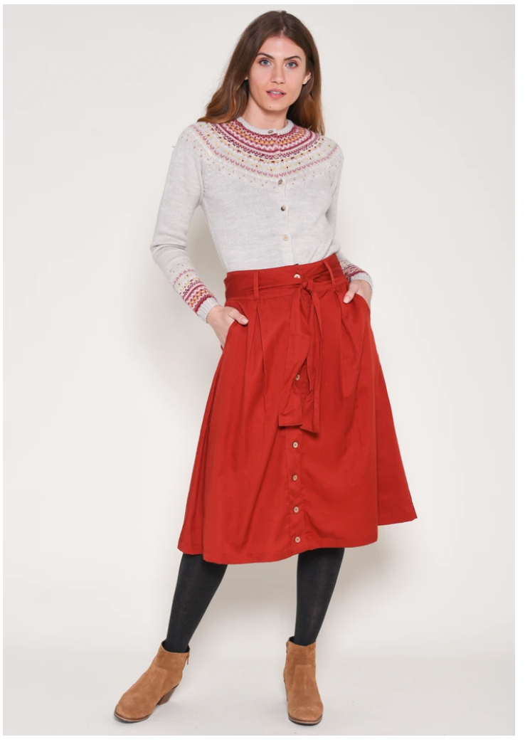Red Belted Skirt- Brakeburn- Size 12, 14