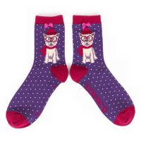 Winter Westie Dog Purple Socks