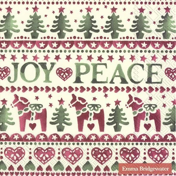 Christmas Joy Hearts Napkins- Emma B