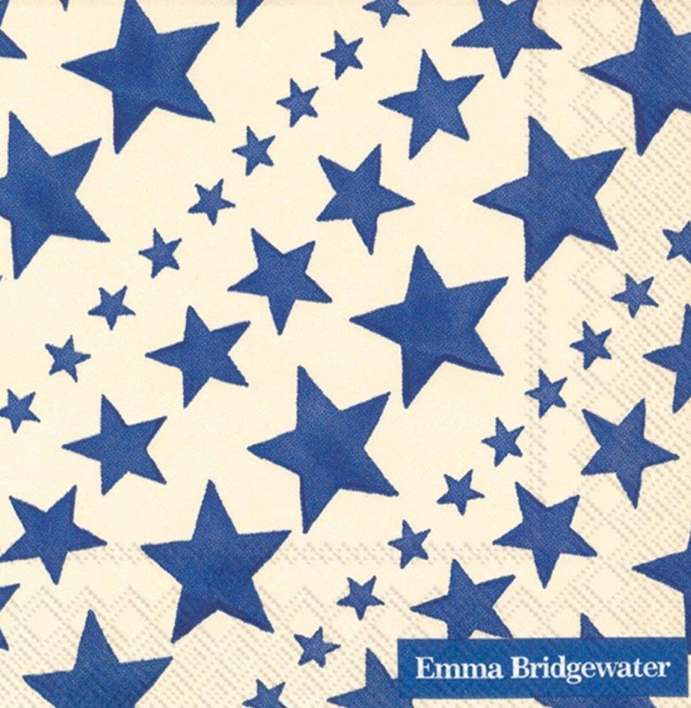 Small Blue Star Cocktail Napkins- Emma B