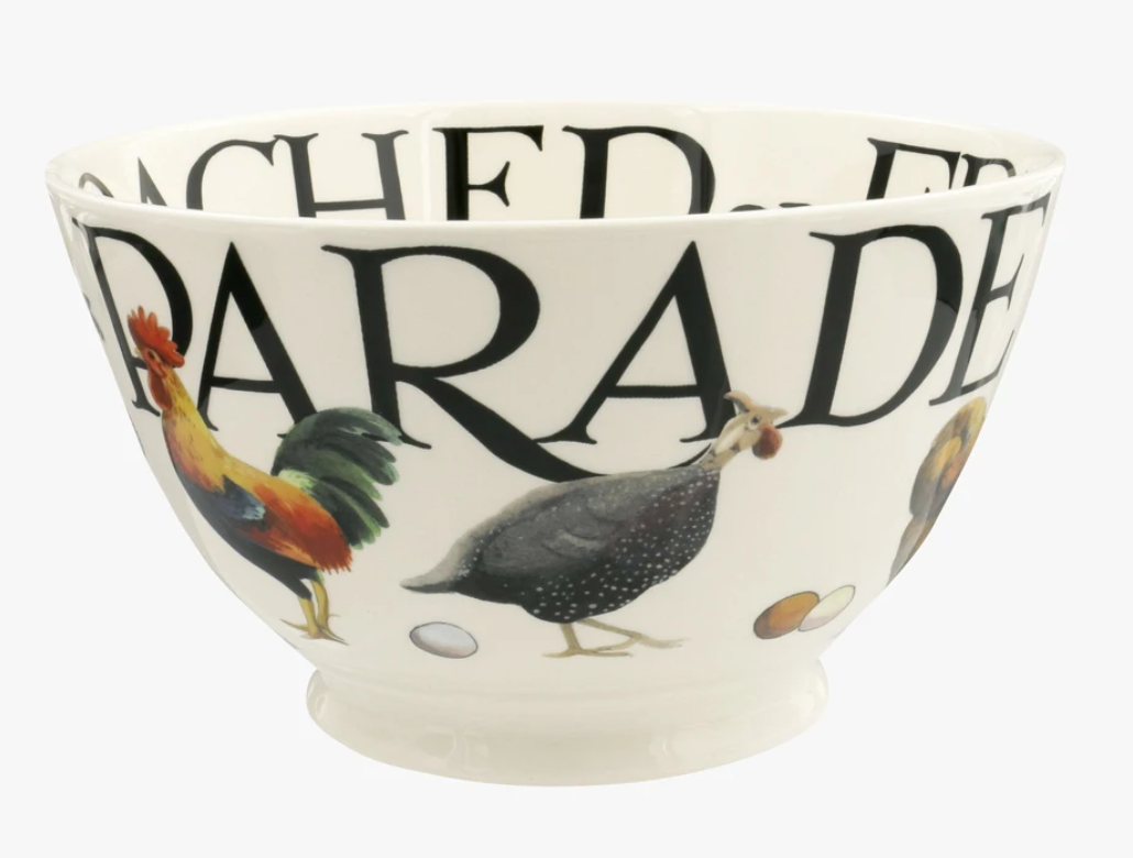 Seconds Rise & Shine Poultry On Parade Medium Old Bowl