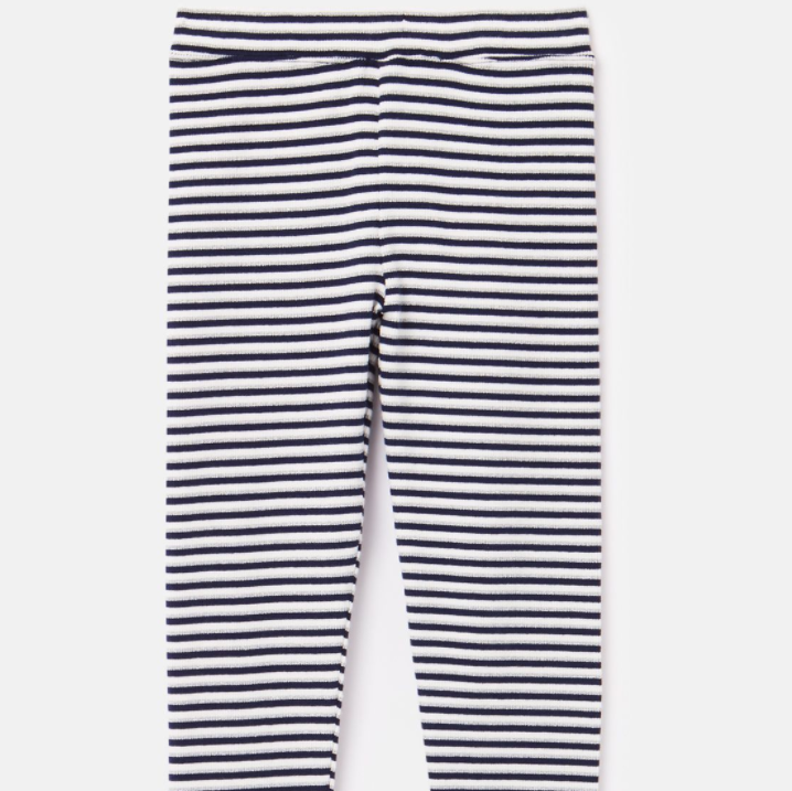 Navy and Silver stripe Leggings- Age 3, 4