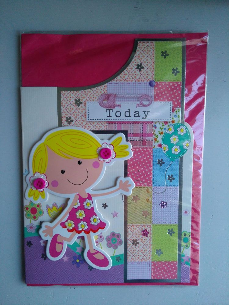 Age 1 Girl Card
