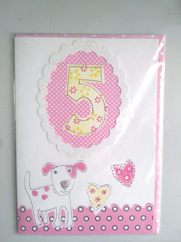 5th Birthday Girl Card