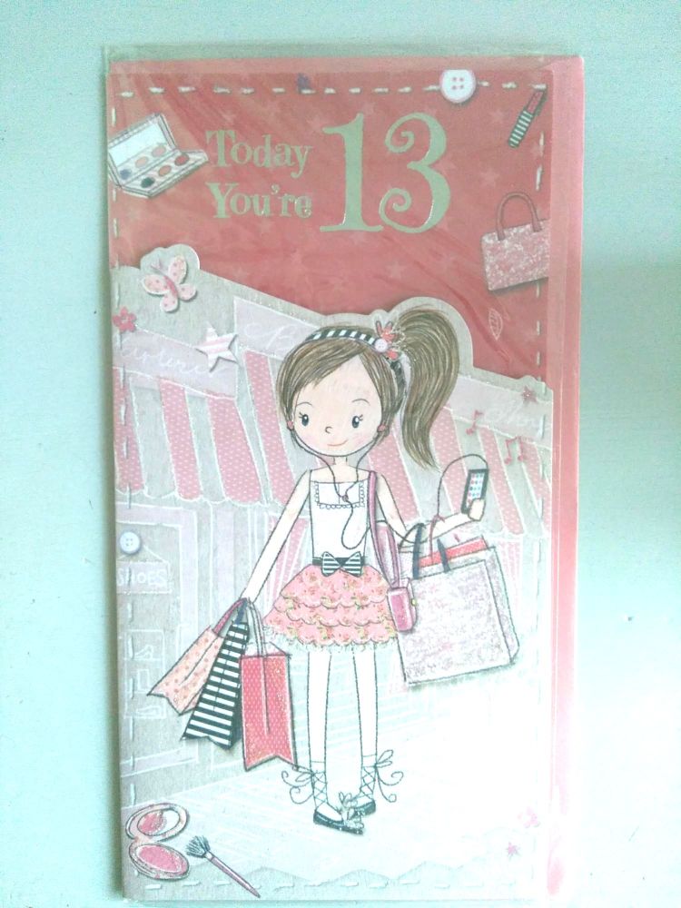 13th Birthday Girl Card