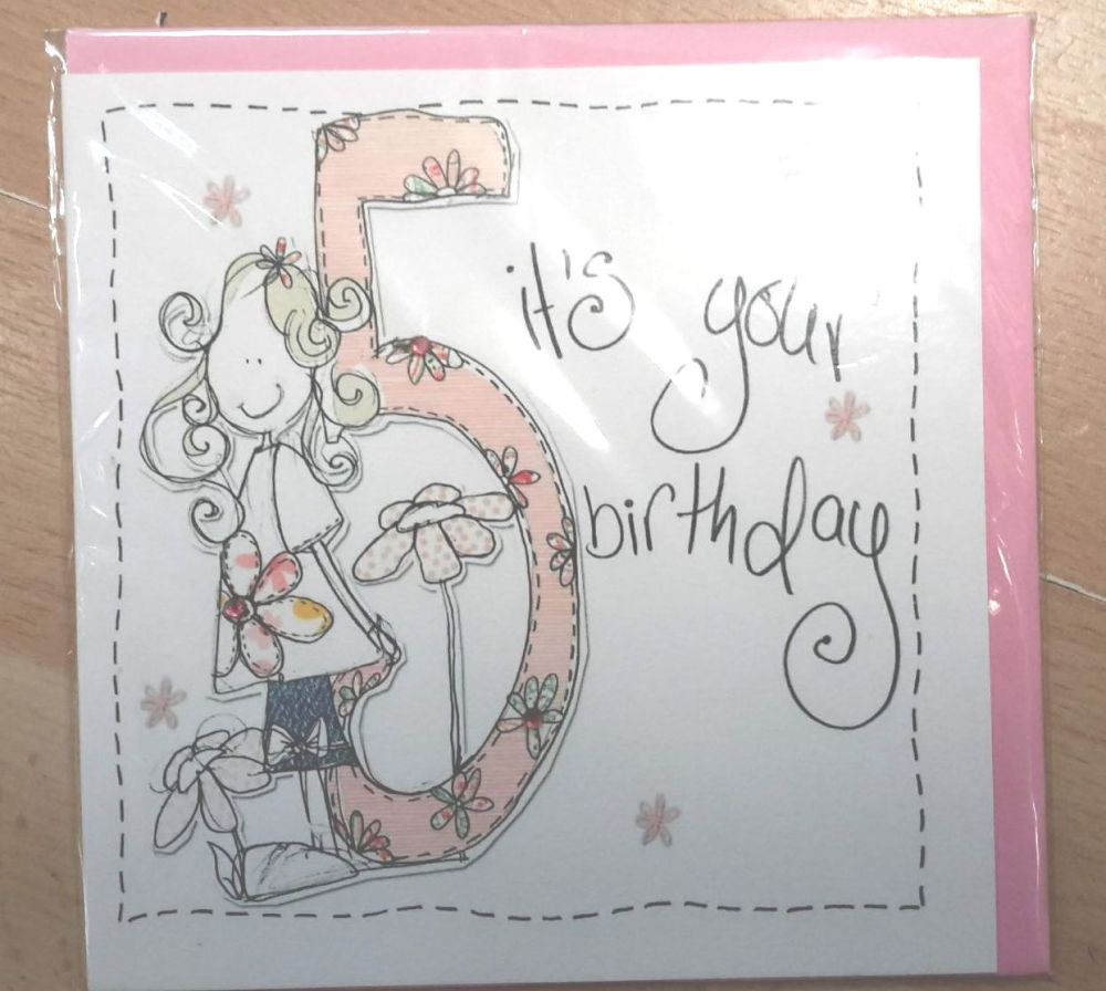 5th Birthday Girl Card