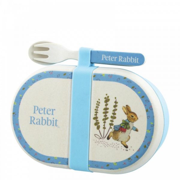 Peter Rabbit Bamboo Snack Box with Cutlery Set