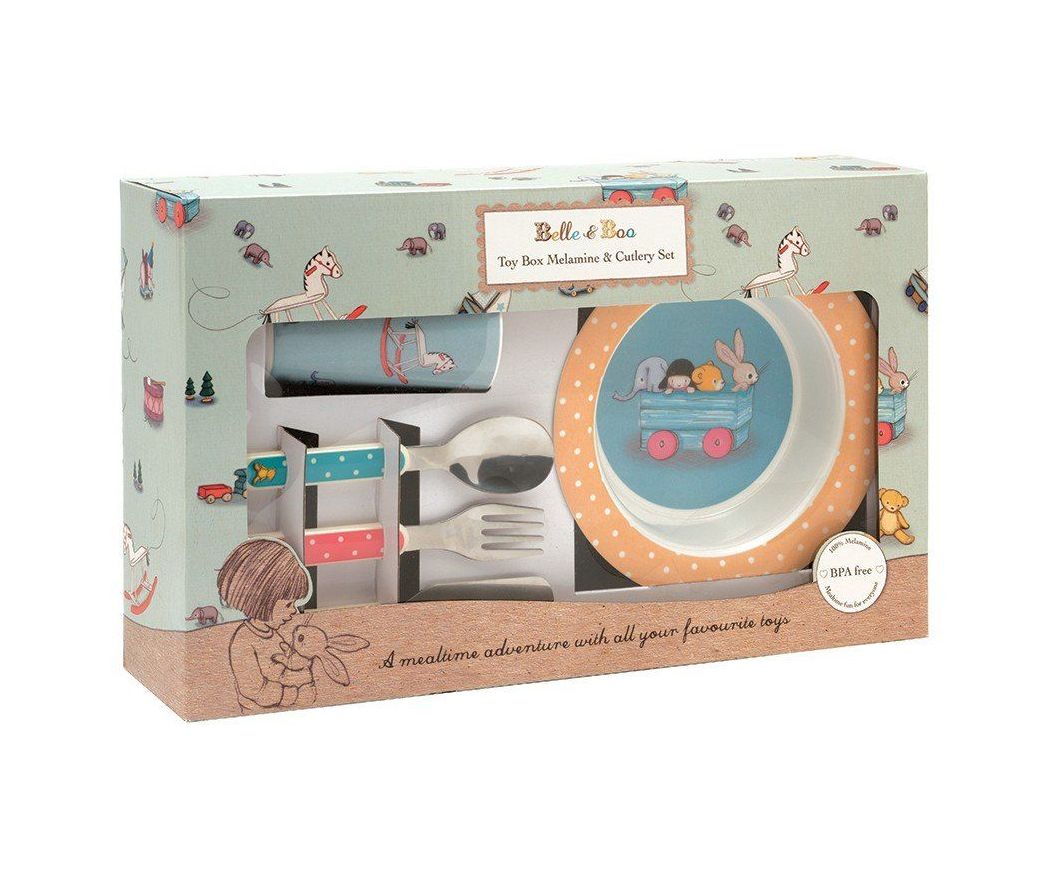 Belle and Boo Melamine Dinner Set- Blue