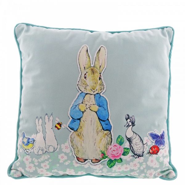 Peter Rabbit Pin-Up Blue Cushion