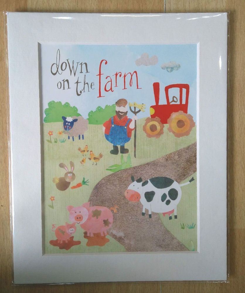 Down on the Farm Red Tractor Print (medium)