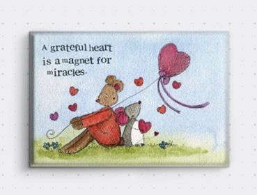 A Grateful Heart fridge magnet- My Painted Bear