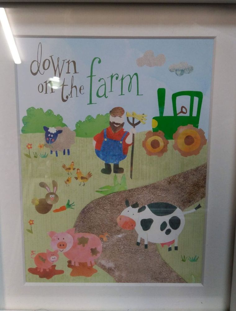 Down on the Farm Green Tractor Print (medium)