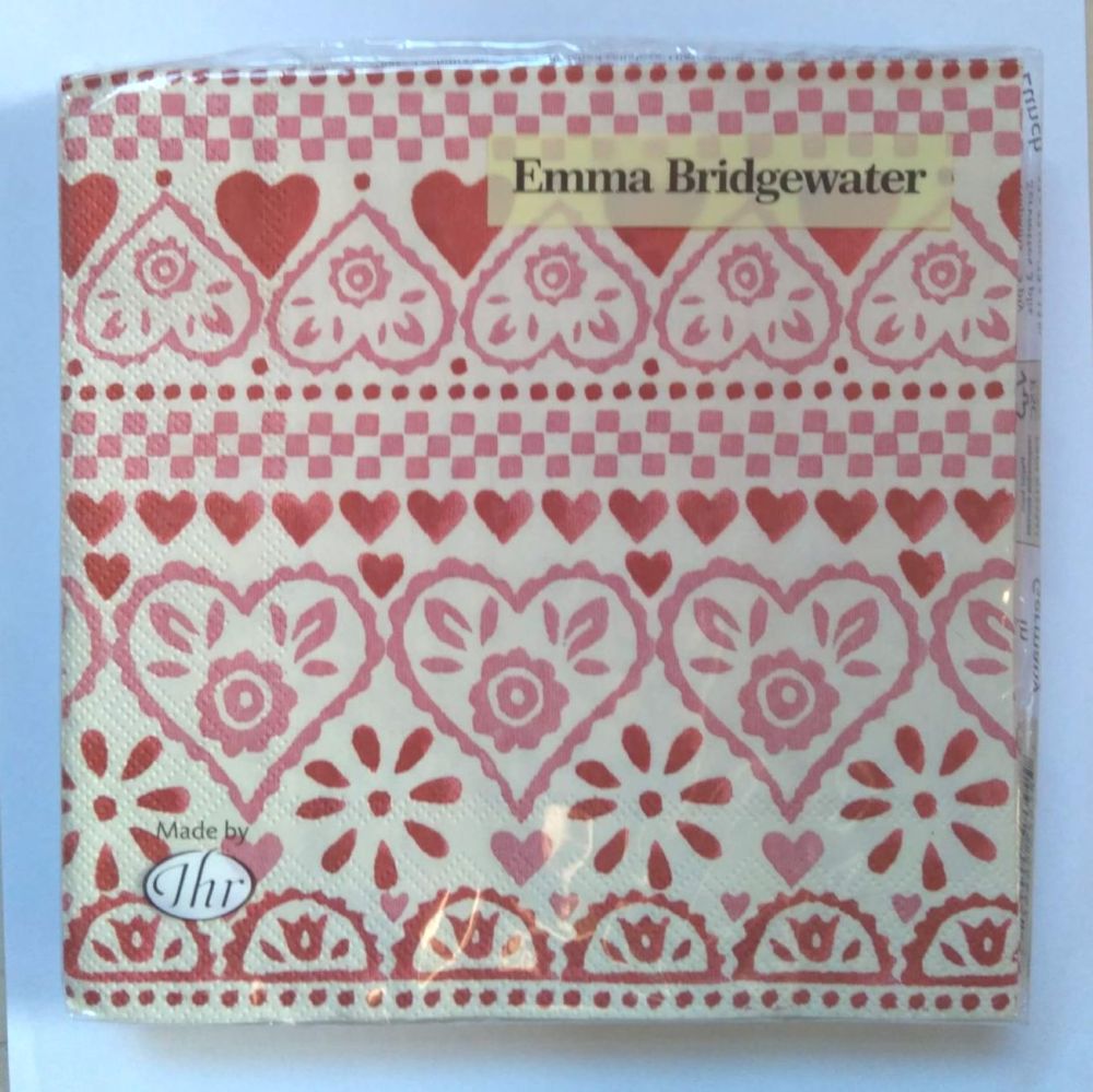 Be Mine Pink Hearts Napkins- Emma B